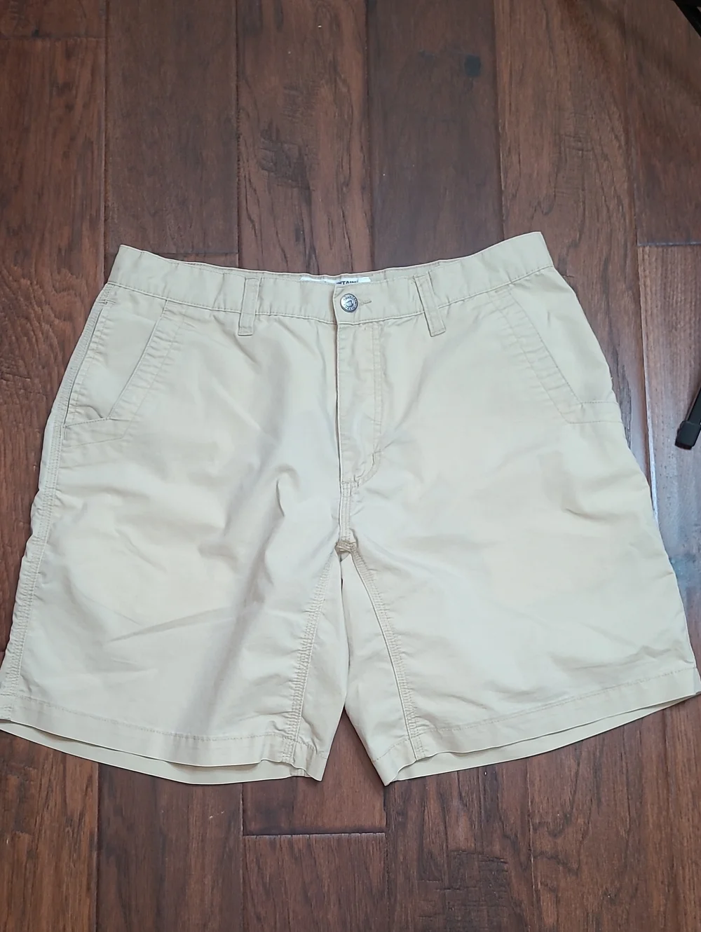 Mountain Khakis Flat Front Organic Cotton Blend Shorts size 33x8